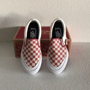 Slip on pro checkerboard mineral read vans